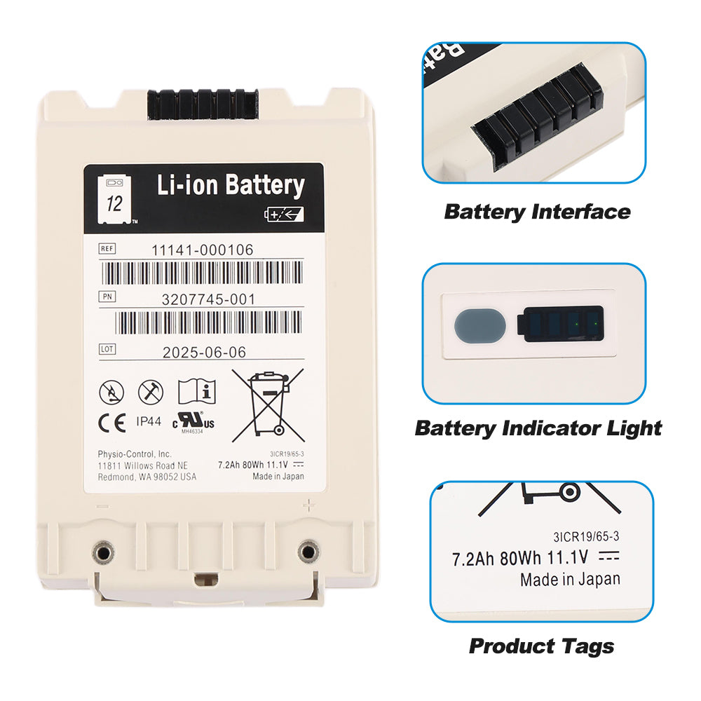 Physio-11141-000106-11.1V-80Wh-Medical-Battery