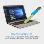 A31N1519 replacement laptop battery for ASUS X540 series, 10.8V 36Wh 3400mAh, green cylindrical cells with black connector head.