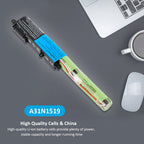 A31N1519 replacement laptop battery for ASUS X540 series, 10.8V 36Wh 3400mAh, green cylindrical cells with black connector head.