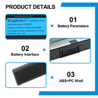 A32-K53 Laptop Battery for ASUS K53, 10.8V 56Wh, side profile of the black rectangular battery pack.