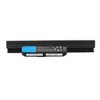 A32-K53 Laptop Battery for ASUS K53, 10.8V 5200mAh, perspective view with blue and black label.