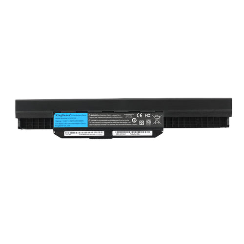 A32-K53 Laptop Battery for ASUS K53, 10.8V 5200mAh, perspective view with blue and black label.
