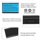 A32-K72 rechargeable laptop battery for ASUS K72 K73 series, 10.8V 56Wh 5200mAh, long black pack with blue KingSener label.