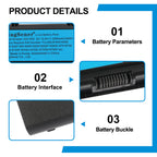 A32-N55 Replacement Laptop Battery for ASUS N55SF N45 N75, 10.8V 56WH, bottom side showing physical structure.
