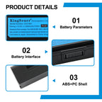 A32-N61 Laptop Battery for ASUS N61, 10.8V 6800mAh, perspective shot of the black rechargeable unit.