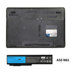 A32-N61 Laptop Battery for ASUS N61, 10.8V 73Wh, front view highlighting the rounded battery edges.