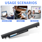 A41-K56 Laptop Battery for ASUS K56, 14.8V 2200mAh, diagonal studio shot on white background.