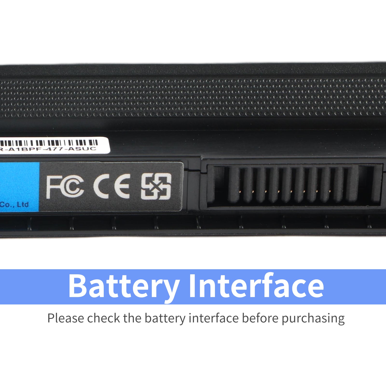 A41-K56 Laptop Battery for ASUS K56, 14.8V 2200mAh, side profile with storage temperature info.