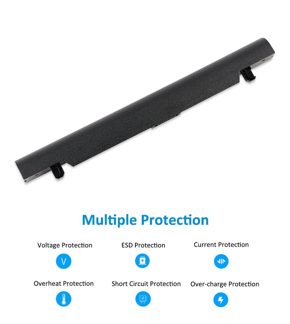 A41N1424 Replacement Laptop Battery for ASUS ROG GL552 VW, 14.4V 48WH, front angle view showing the connector interface.