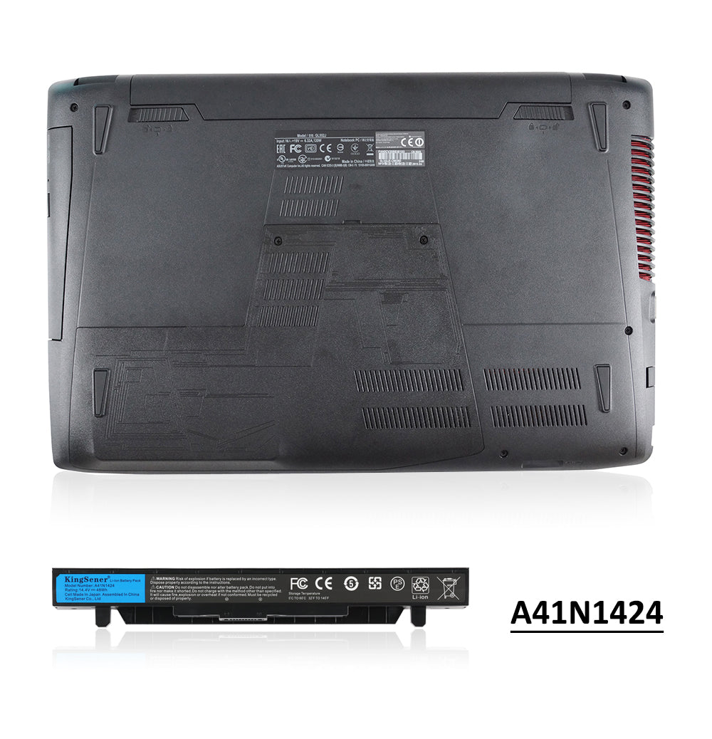 A41N1424 Replacement Laptop Battery for ASUS ROG GL552 VW, 14.4V 48WH, showing the full battery pack assembly.