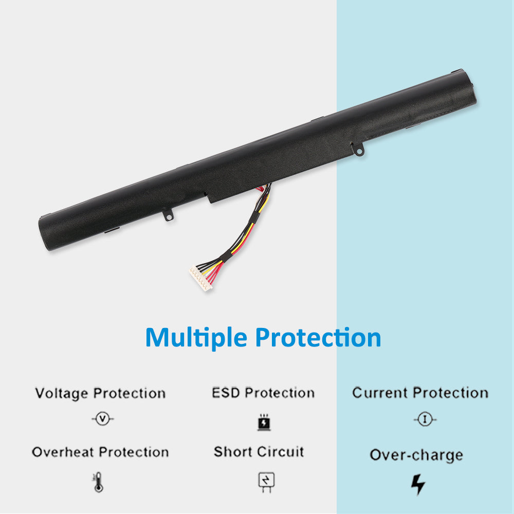 A41N1611 Replacement Laptop Battery for ASUS ROG GL553 VD, 14.4V 48WH, close-up of the regulatory and safety symbols.