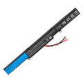 A41N1611 Replacement Laptop Battery for ASUS ROG GL553 VD, 14.4V 48WH, slender black elongated bar with wire bundle.