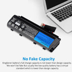 A42N1403 Replacement Laptop Battery for ASUS ROG G751 JY, 15V 88WH, side angle view of the matte black casing structure.