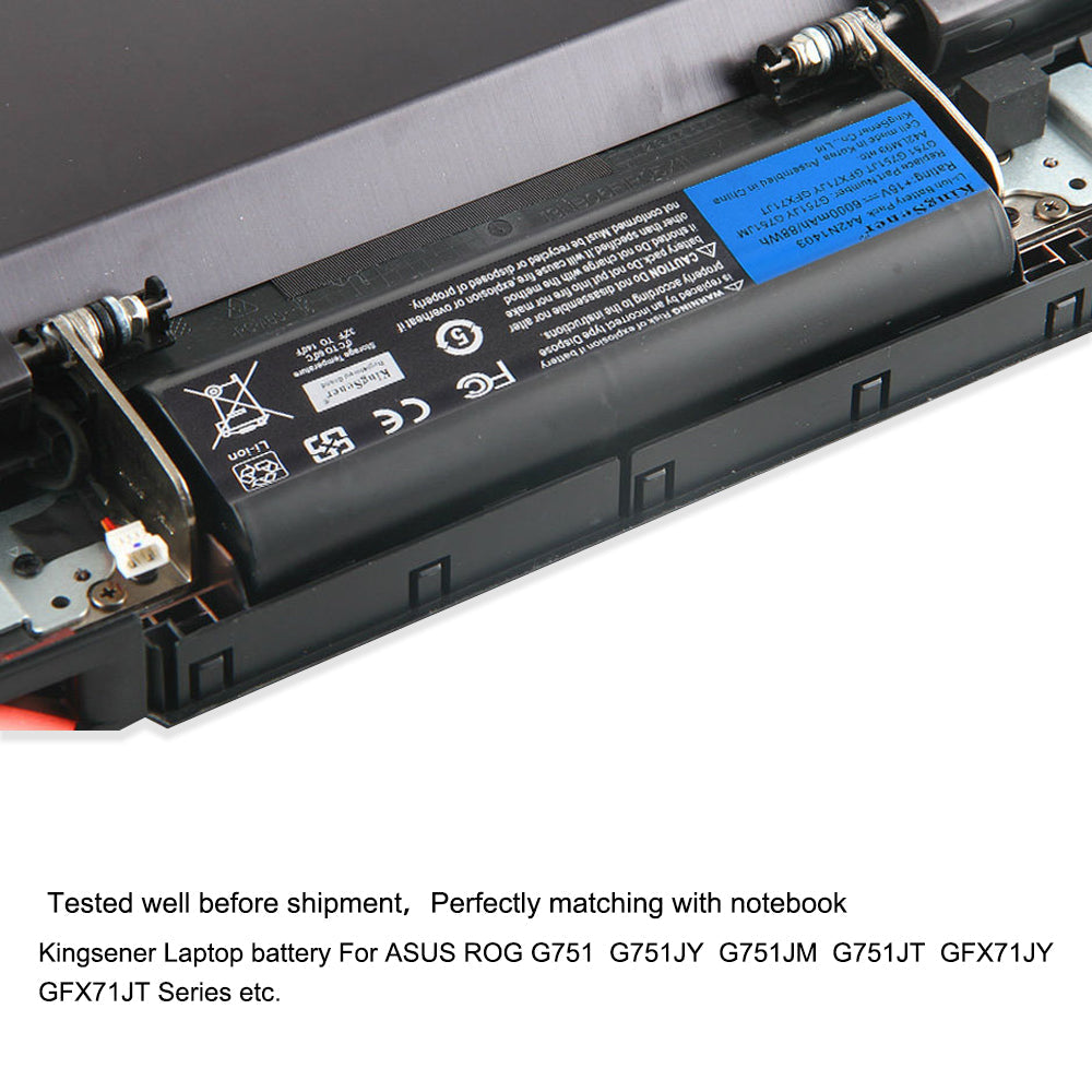 A42N1403 Replacement Laptop Battery for ASUS ROG G751 JY, 15V 88WH, showing the full battery assembly in detail.