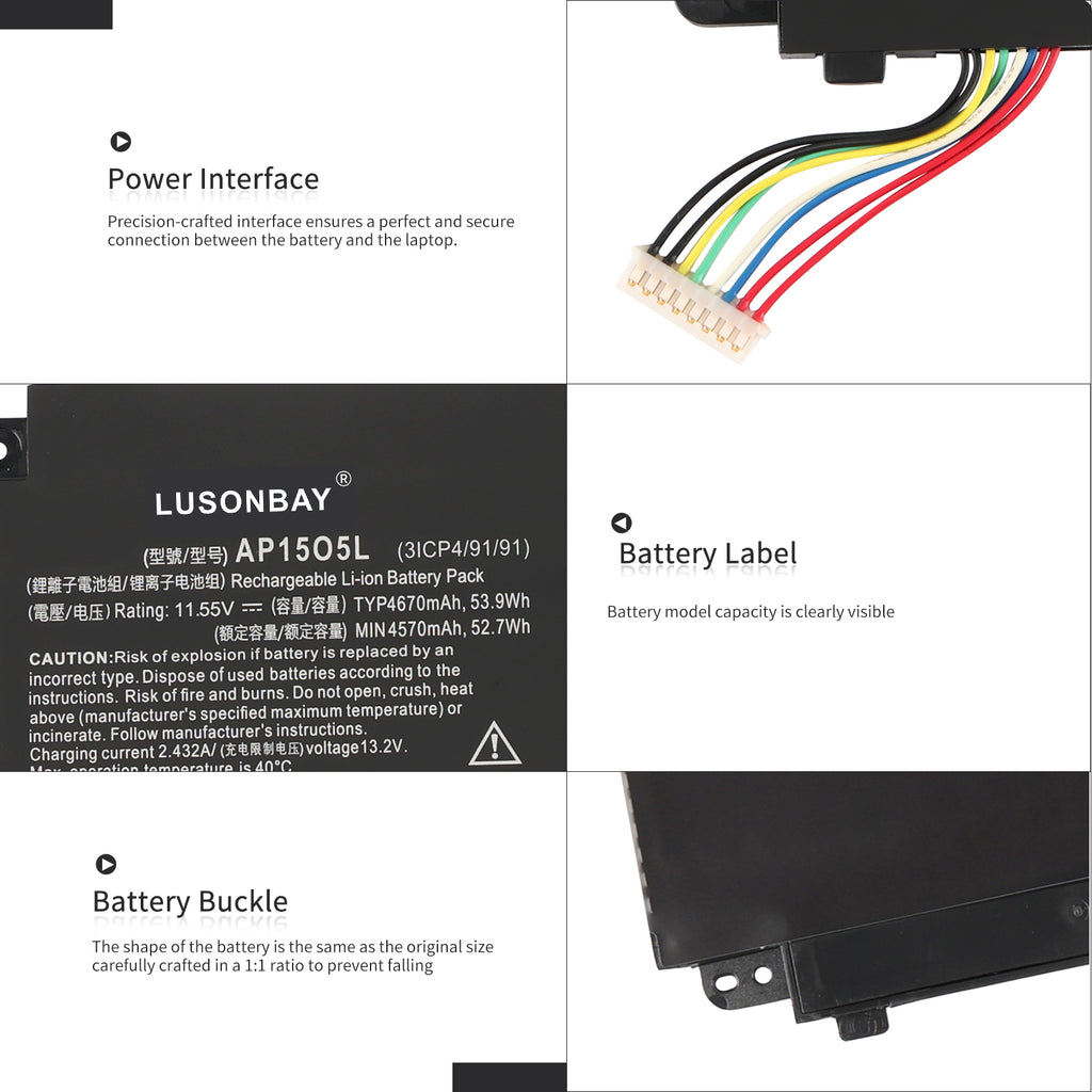 LUSONBAY AP15O5L Laptop Battery For Acer Swift 5 SF515-51T Series 53.9WH 11.55V - Detail showcase