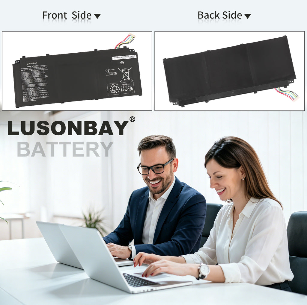 LUSONBAY AP15O5L Laptop Battery For Acer Swift 5 SF515-51T Series 53.9WH 11.55V - Front and back of the battery