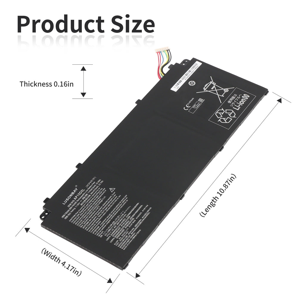 LUSONBAY AP15O5L Laptop Battery For Acer Swift 5 SF515-51T Series 53.9WH 11.55V - Product Size