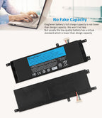 B21N1329 Replacement Laptop Battery for ASUS X453 X553 F553M, 7.6V 30WH, detailed view of the multi-colored wires.
