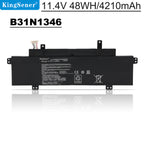 B31N1346 Replacement Laptop Battery for ASUS Chromebook C300MA, 11.4V 48WH, flat black rectangular battery with reflection.