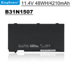 B31N1507 Laptop Battery for ASUS B8430UA, 11.4V 48Wh, thin black rectangular case with logo and voltage header.