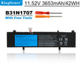 B31N1707 Replacement Laptop Battery for ASUS VivoBook S14 S410UQ, 11.52V 42WH, flat black battery with screwdrivers.