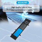 B31N1707 Replacement Laptop Battery for ASUS VivoBook S14 S410UQ, 11.52V 42WH, view of the orange-handled tool included.