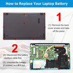 ASUS B31N1729 replacement Li-ion laptop battery 11.52V 42Wh DIY 3-step replacement 6-screw removal
