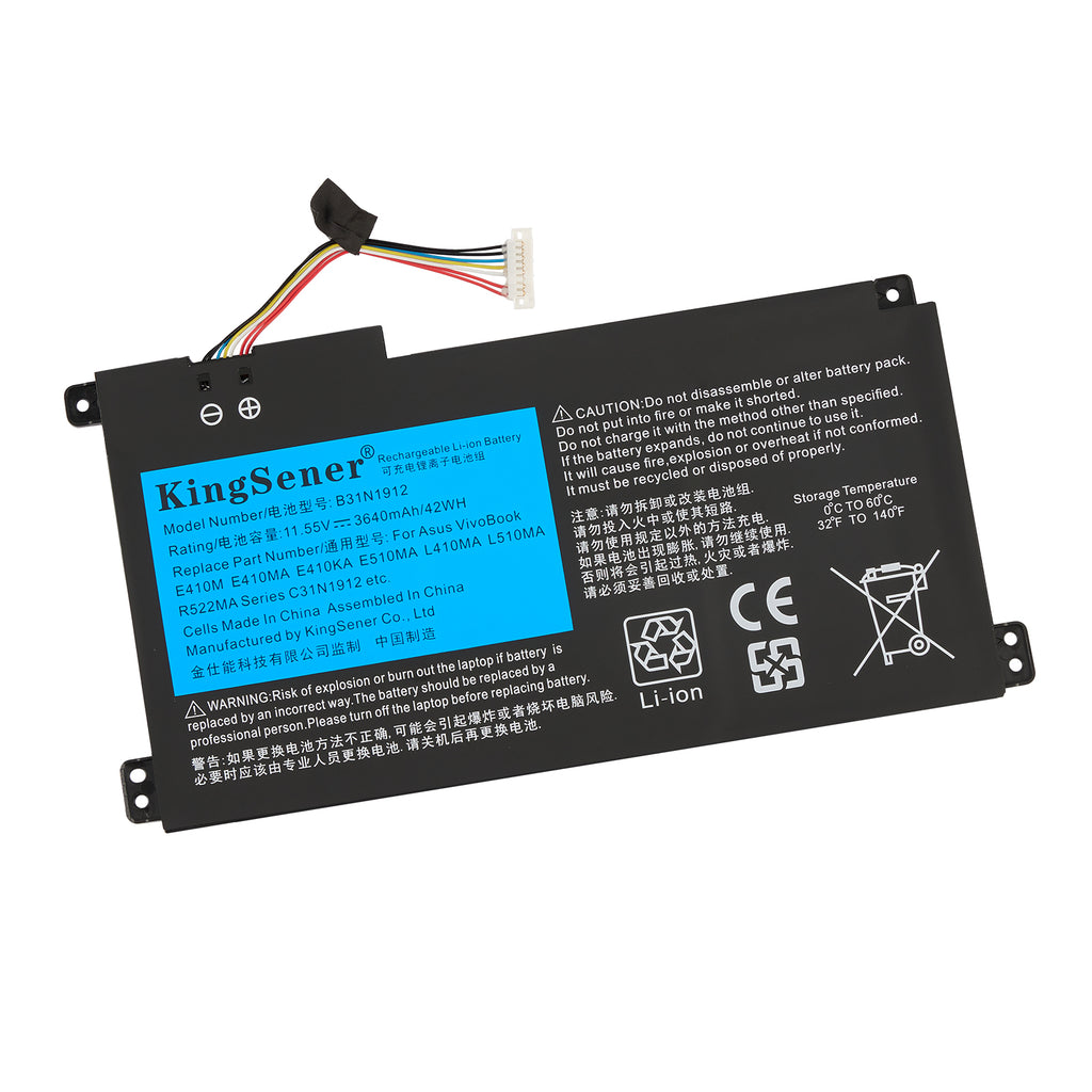 B31N1912 Battery For ASUS VivoBook 14 E410MA L410MA Series - Front View on White