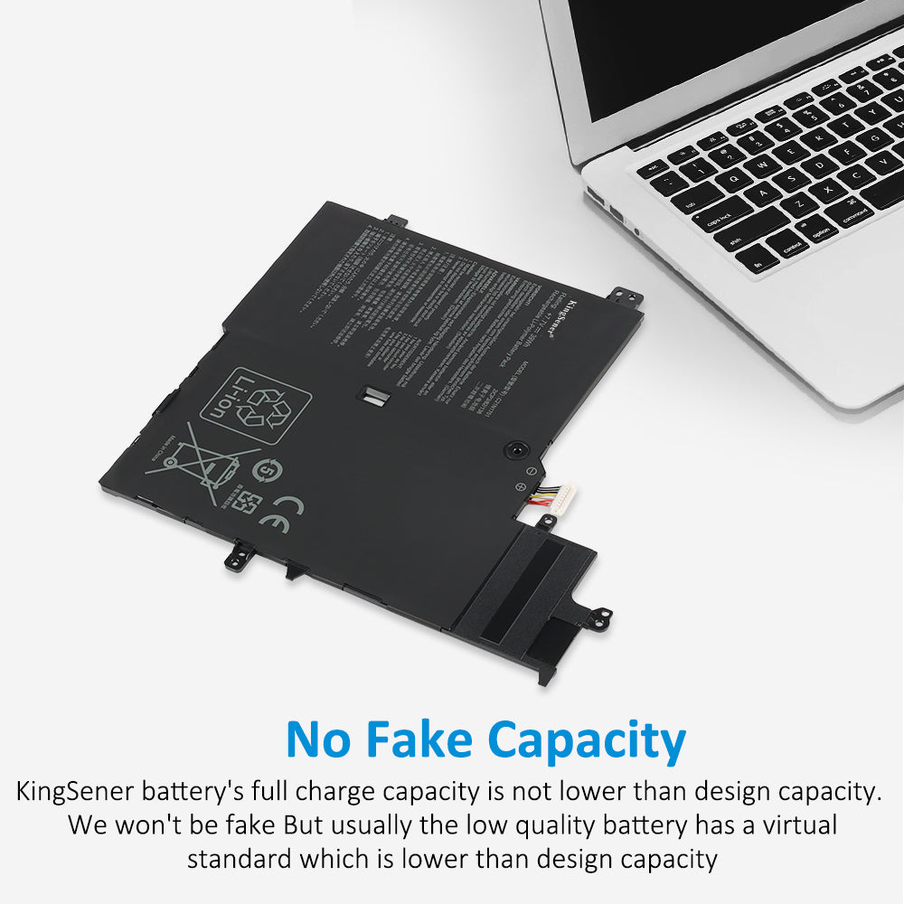 C21N1701 Laptop Battery for ASUS VivoBook S406UA, 7.7V 39Wh, detailed view of CE mark and EFUP-5 logo.