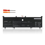 C22N1720 replacement battery for ASUS ZenBook S UX391UA, 7.7V 50Wh, front view with installation screwdrivers