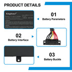 C31N1831 replacement battery details: 11.55V 50Wh 4335mAh 3ICP5/70/81 with colored wire harness connector and buckle