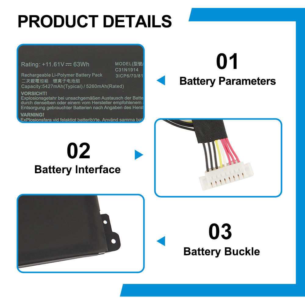 ASUS-C31N1914-11.61V-63WH-Laptop-Battery