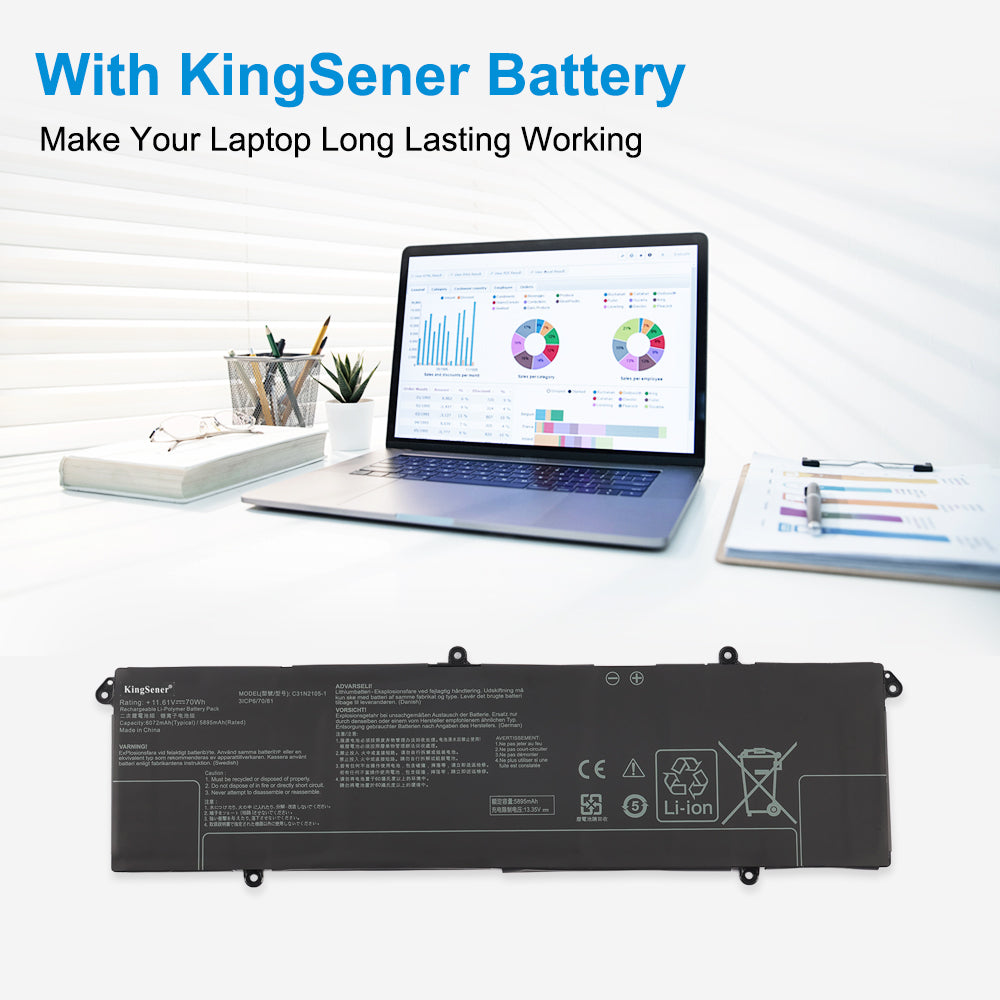 C31N2105-1 Battery For ASUS Vivobook Pro 15 OLED K6502 Vivobook Pro 14X OLED N7401 K3605