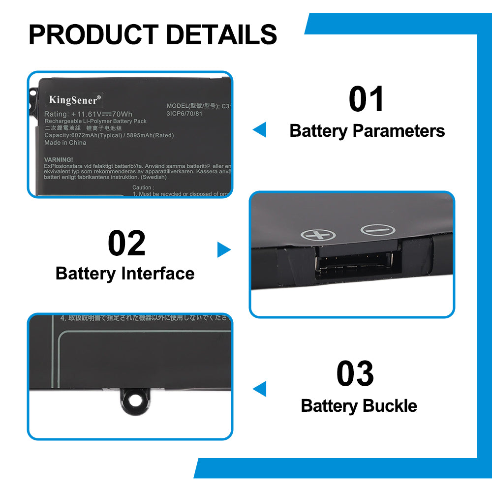 C31N2105-1 Battery For ASUS Vivobook Pro 15 OLED K6502 Vivobook Pro 14X OLED N7401 K3605