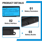 C32-N750 Laptop Battery for ASUS N750 Series, 11.1V 69Wh, detailed view of storage temperature and regulatory logos.