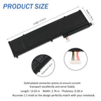 C32N2002 Asus ZenBook Flip 15 battery dimensions 13.03 x 2.76 x 0.28 inches, gold plated connector close-up detail