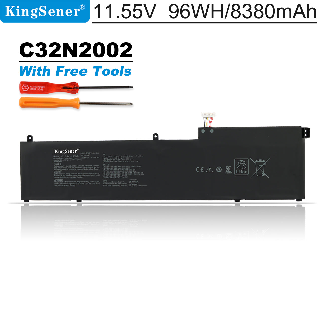 Kingsener C32N2002 筆記型電腦電池適用於華碩 ZenBook Pro 15 OLED UM535 UM535Q UM535QE UM535QA UM535QH UX535 UX535L UX535LI FlipUX 15 UX564 UX564EH UXUX