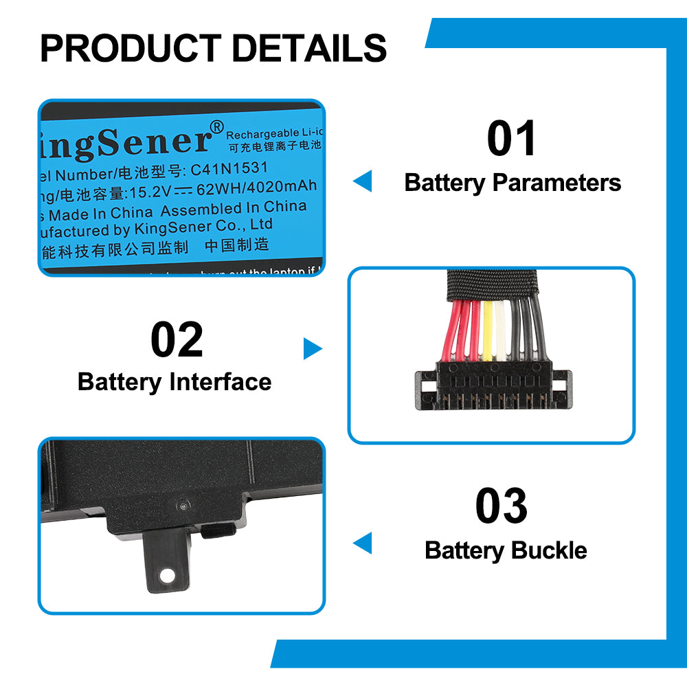 ASUS-C41N1531-15.2V-62Wh-Laptop-Battery