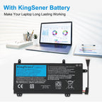 C41N1727 Replacement Laptop Battery for ASUS ROG Zephyrus GM501, 15.4V 55WH, top view of the KingSener blue branding label.