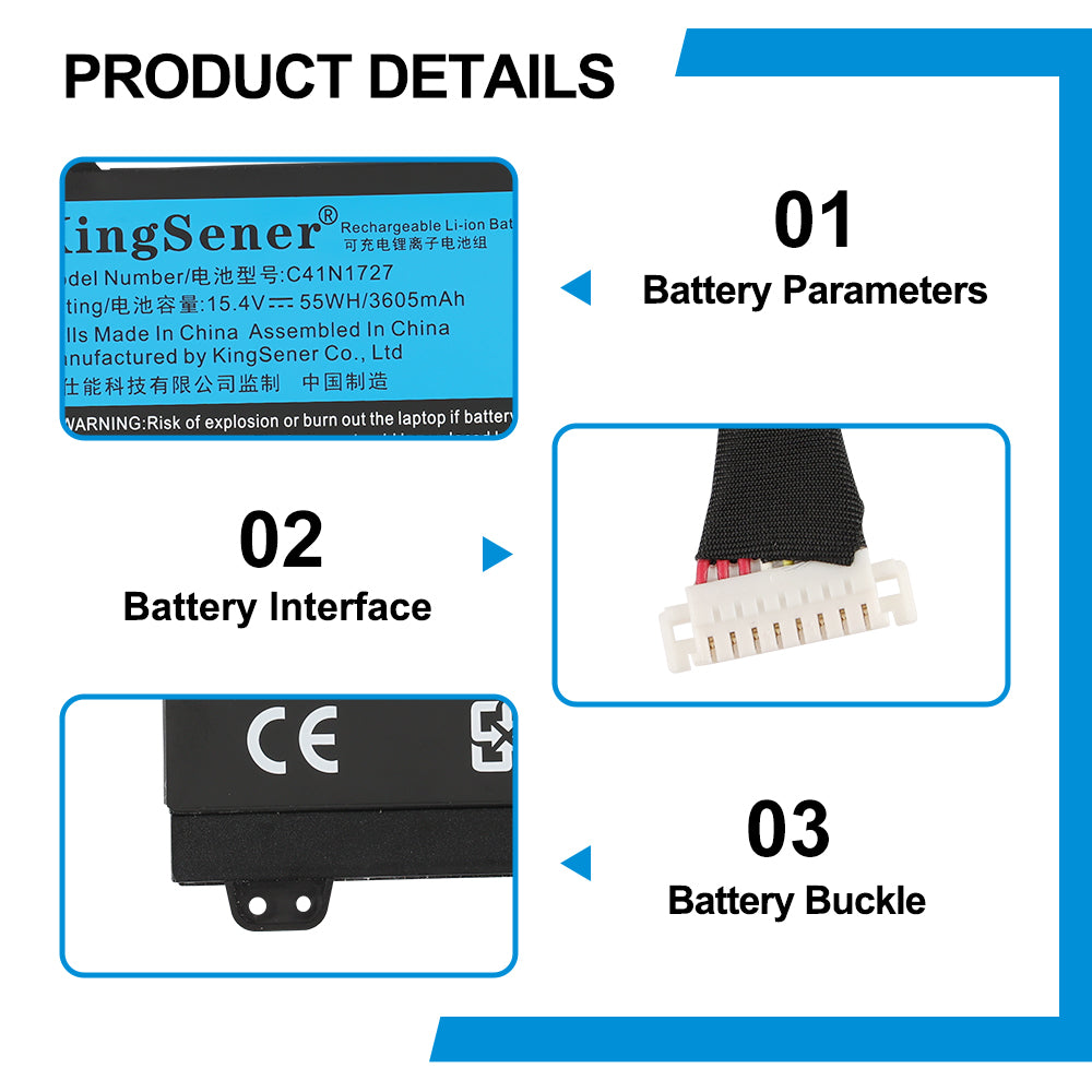 C41N1727 Replacement Laptop Battery for ASUS ROG Zephyrus GM501, 15.4V 55WH, detailed view of the included precision screwdrivers.