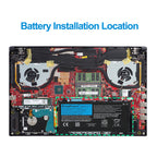 C41N1727 Replacement Laptop Battery for ASUS ROG Zephyrus GM501, 15.4V 55WH, view of the CE and recycling compliance logos.