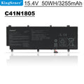 C41N1805 replacement battery for ASUS ROG Zephyrus S GX531 series, 15.4V 50Wh, front view of the high-capacity lithium pack.