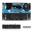 C41N1814 Battery for ASUS ZenBook 15 UX533 UX533FD UX533FN RX533 RX533FD — 15.4V 73Wh