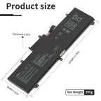 LUSONBAY C41N1837 Laptop Battery For Asus TUF Dash F15 FX516PR FX516PR-AZ019T FX516PE - Product Size