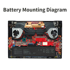 LUSONBAY C41N1837 Laptop Battery For Asus TUF Dash F15 FX516PR FX516PR-AZ019T FX516PE - Battery Mounting Diagram
