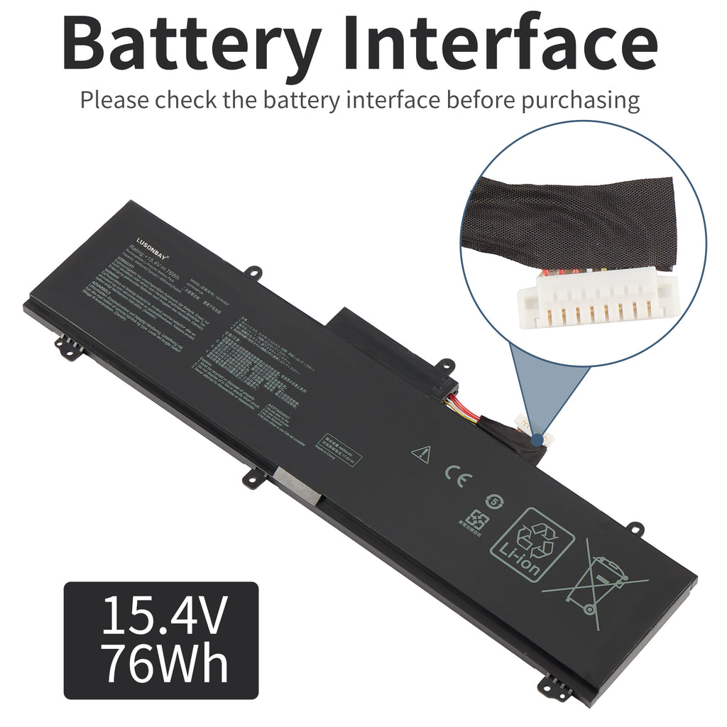 LUSONBAY C41N1837 Laptop Battery For Asus TUF Dash F15 FX516PR FX516PR-AZ019T FX516PE - Battery Interface