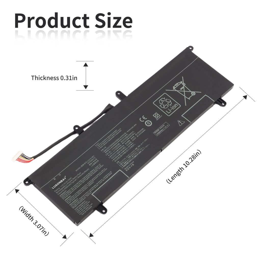 LUSONBAY C41N1901 Laptop Battery For ASUS ZenBook Duo UX481F UX481FA UX481FAY UX481FL - Product Size