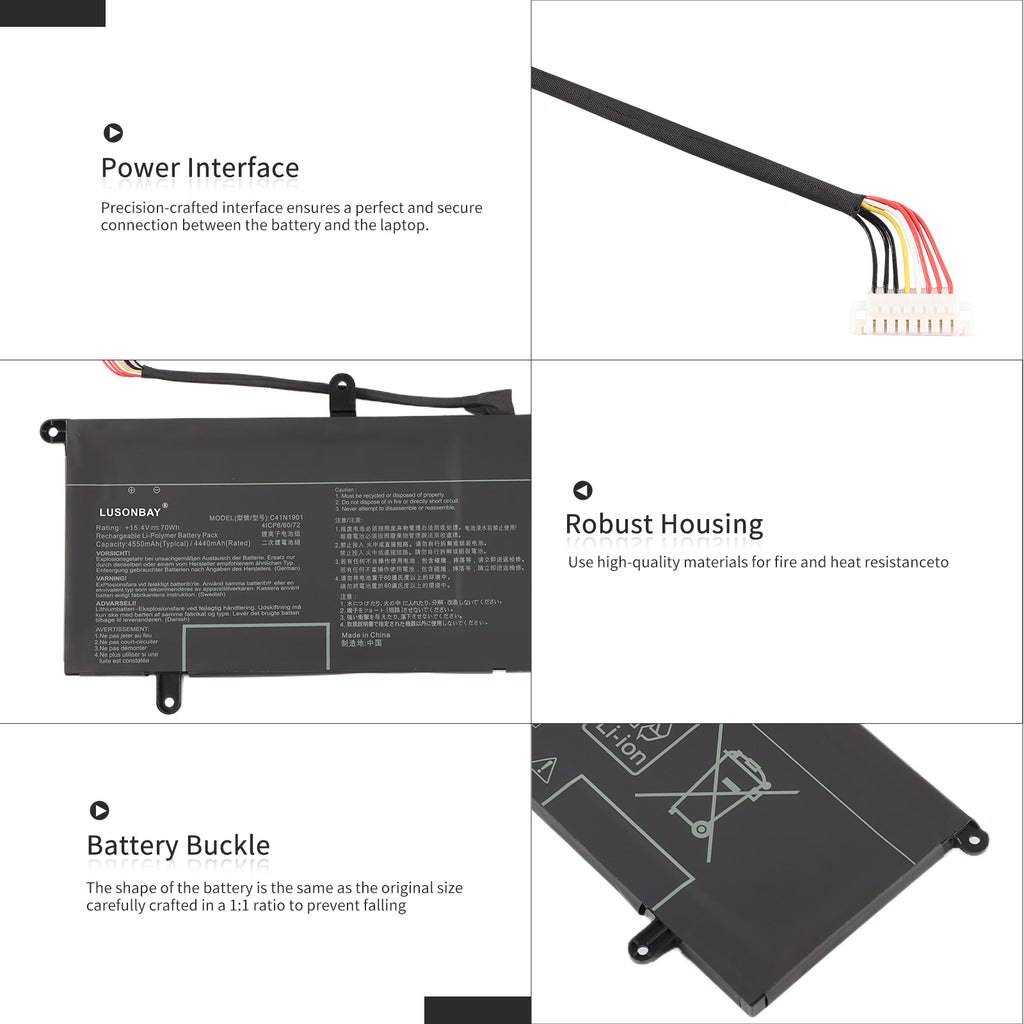 LUSONBAY C41N1901 Laptop Battery For ASUS ZenBook Duo UX481F UX481FA UX481FAY UX481FL - Detail showcase