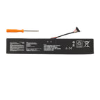 C41N2311 battery package with orange screwdriver on white background