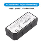 MAP3724-BATT replacement battery with large capacity 3.7V 2400mAh 9Wh on white background